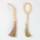 3Pieces Wood Bead Garland Farmhouse Rustic Country Beads Holiday Decoration Wall