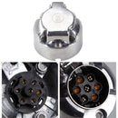 7 pin Trailer Car Caravan Wiring Lights Round Metal Socket Plug 12v volt n Type