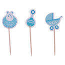 36pcs Cute It's a Girl Boy Baby Carriage Bib Rattle Cake Toppers Photo Props