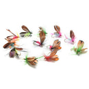 12pc/set Fishing Flies Trout Tackle Accessories Lures Butterfly Barb Hook