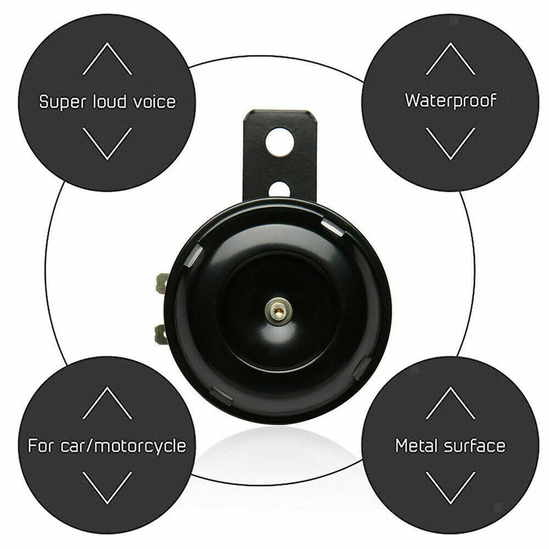 Motorcycle Scooter Bike Bicycle DC12V/1.5A 110dB Trumpet Electric Horn Black