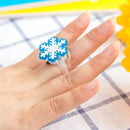 Kids Christmas Festival Electronic Glitter Shiny Finger Decor Rings Supply