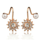 2 Pairs Of Snowflakes Zircon Earrings Fashion Earrings Elegant Simple Femal