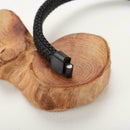 2019 Men Handmade Braided Leather Biker Bracelet Magnetic Buckle Cuff Bangl Y5I7