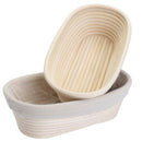2Pcs 25Cm/10 Inch Bread Basket Rattan Proofing Basket Liner Round Oval Frui