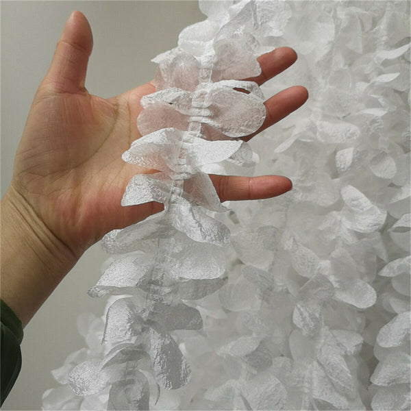 1 Yard White Trimming Lace Ruffle Frilly Ribbon Edging Pleated DIY Sewing Craft