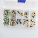 56 Piece Air Conditioning A/C Valve Cores + Blue 2-Way Remover Repair Tool