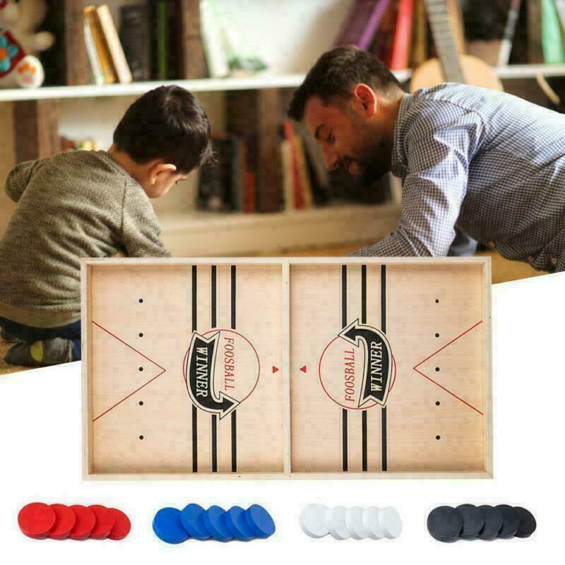 Large Wood-Table Hockey Toys Sling Puck Paced Party Funny Game for Kids Family