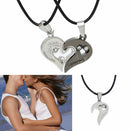 Women Her And His Stainless Steel Couples Pendant Heart Love You Chain Necklace!