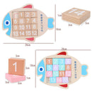 Fish Plate Number Wooden Board Montessori Toys Early Education Math Toys
