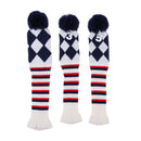 Set of 3 Knit Pom Pom Head Covers Golf Club Headcover for Driver  Fairway Wood
