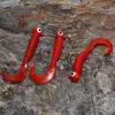 17pcs Fishing Lure Lead Jig Head Hook Grub Worm Soft Baits Shads Silicone