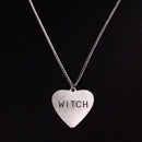 Love Heart Pendant Witch Letter Halloween Necklace Women Party Jewelry Gift