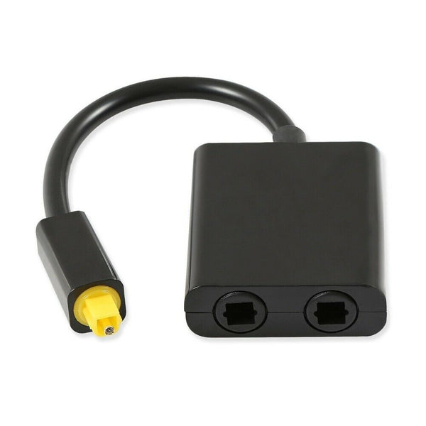 Digital Toslink Optical Fiber SPDIF Audio Y Splitter 1 to 2 Cable Adapter DVD In