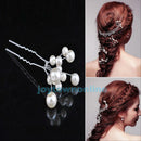 6Pcs New Wedding Bridal Bridesmaid Pearls Crystal Hair Pins Clips Comb Headband