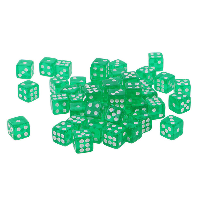 50 pieces Translucent Dice D6 Set for Bringing Fun to a Game or Learning Math