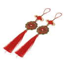 Qing Dynasty Red Chinese Knot Luck Coins Wealth Home Decor Ornament style 4