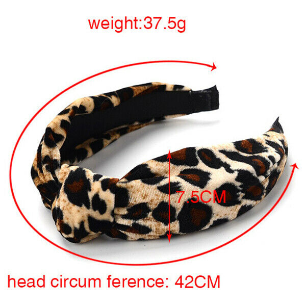 5X(Leopard Twist Knot Pattern Headband Sweet Chiffon Print Hair Band Fashi G4C1)