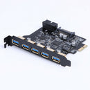 PCI-E to USB 3.0 19-Pin 5 Port PCI Express Expansion Card SATA 15PIN connec
