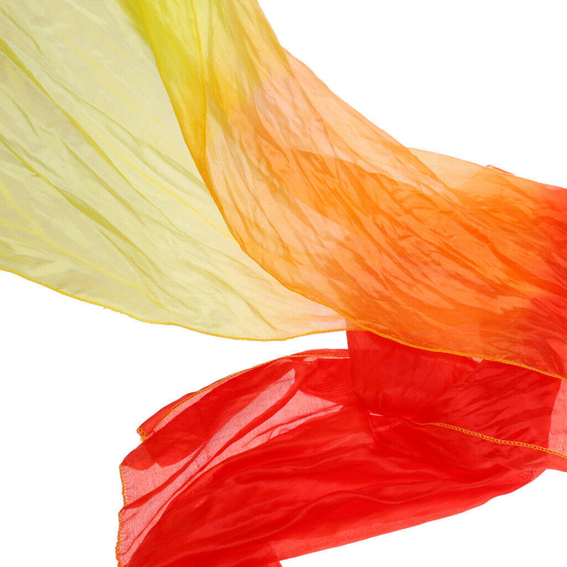 Women 1.8m Hand Made Belly Dance Silk Bamboo Fan Veils Folding Right Hand