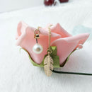 Pearls Long Tassel Leaf Feather Drop Dangle Earrings For Women Earrings Jewelry