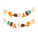jungle animal banner cartoon forest hedgehog squirrel fox garland party decor 3c