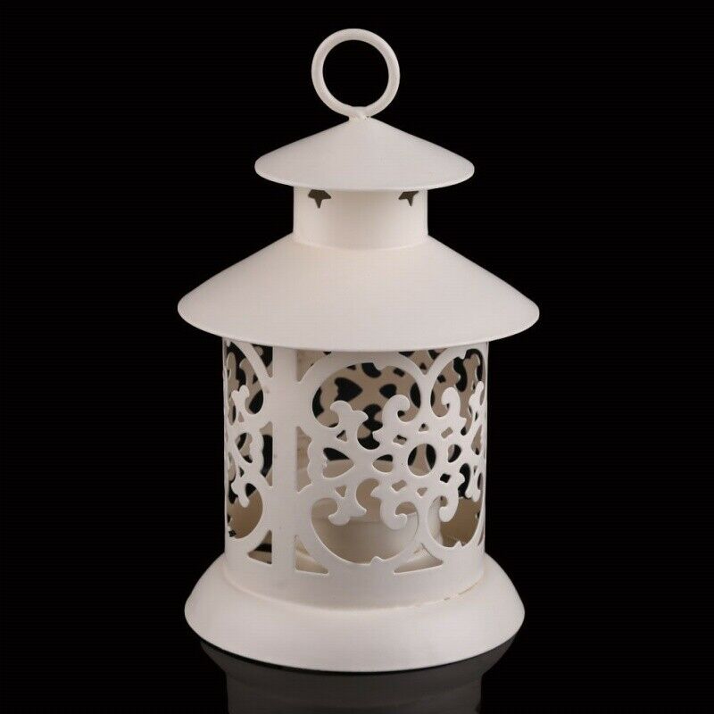 Iron Moroccan Style Candlestick Candleholder Candle Stand Light Lantern (Wh