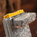 Cigarette Storage Case Alloy Holder Box Flip Top Closure Hold 14 Cigarettes