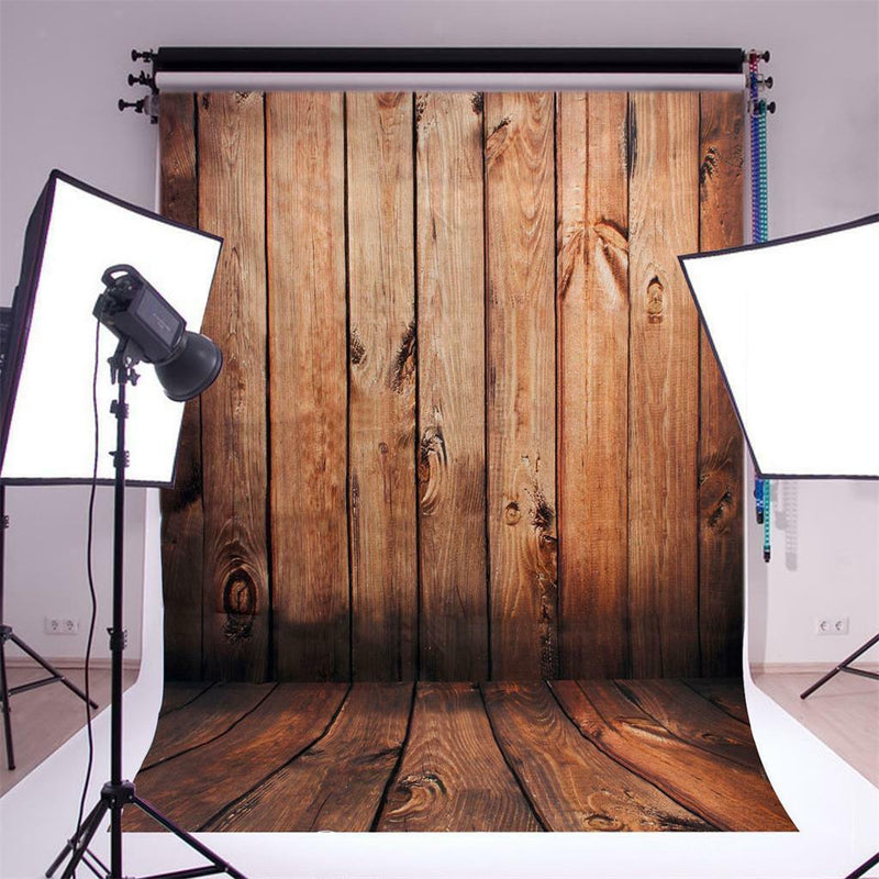 1.5m*1m Wood Wall Floor Photography Backdrop Baby Photo Studio Background