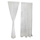2xFlocking Peony Voile Curtain Panel Window Balcony Tulle Drape Divider 1x2M