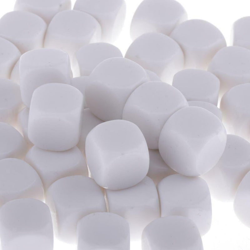 50Pcs 18mm D6 Six-sided Plastic Dice Blank Cube Blank Dice