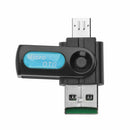 2 in 1 USB OTG Card Reader Micro USB OTG TF SD Card Reader Adapter (Blue)