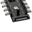 10-Way Sata Cooling Fan Concentrator 3pin And 4pin PCB Controller With Cables
