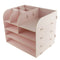 Desktop Organizer Office Storage Rack Wood Display Shelf Display Pink