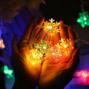 8 Modes LED String Lights Snowflake Night Light Home Xmas Fairy Lamps (B) A