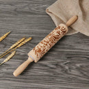 Butterfly Pattern Christmas Embossing Rolling Pin Baking Dough Cake Roller