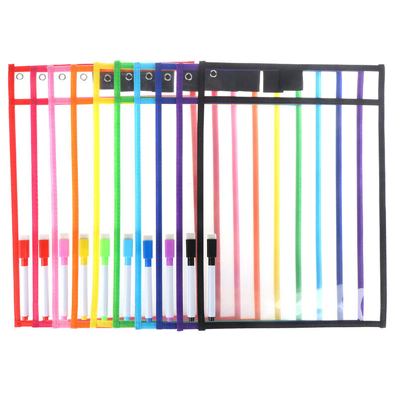 Transparent Dry Brush Bag Can Be Reused With PVC PET Writing Dry Wipe Bag Ran Gw