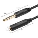 1.8m 6.35mm Audio Extension Cable 1/4 Male to Female TRS Stereo for Mixer A