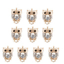10Pcs/Set Alloy Crystal Owl Charms Pendant Jewelry Findings DIY Making Craft FT