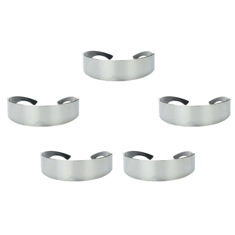 5pcs Narrow Metallic Futuristic Soldier Space Alien Robot Sunglasses