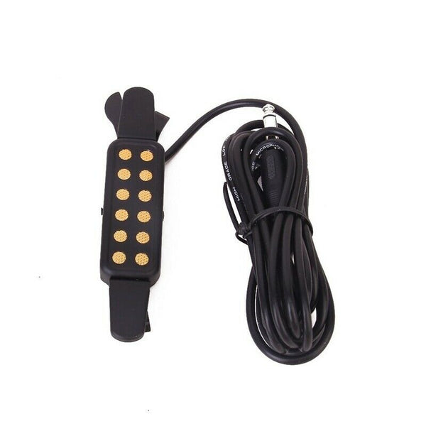Clip-On Acoustic Guitar Pickup Sound Amplify, Padded Clip Guards, Low Feedb