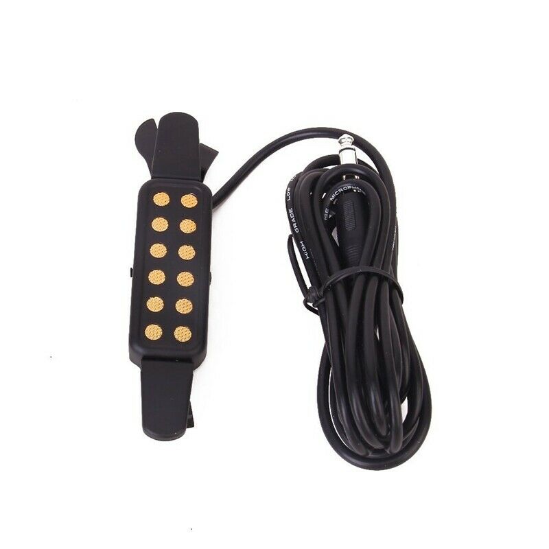 Clip-On Acoustic Guitar Pickup Sound Amplify, Padded Clip Guards, Low Feedb