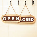 Hanging Sign Wood Decoration Club Art Double Sides Open Closed Business Notice