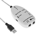 Guitar to USB Sound Player Sound Card Effector Link Audio Cable (White)