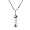 5x Stainless Steel Tube Glass Wish Bottle Urn Vial Pendant Necklace Jewelry