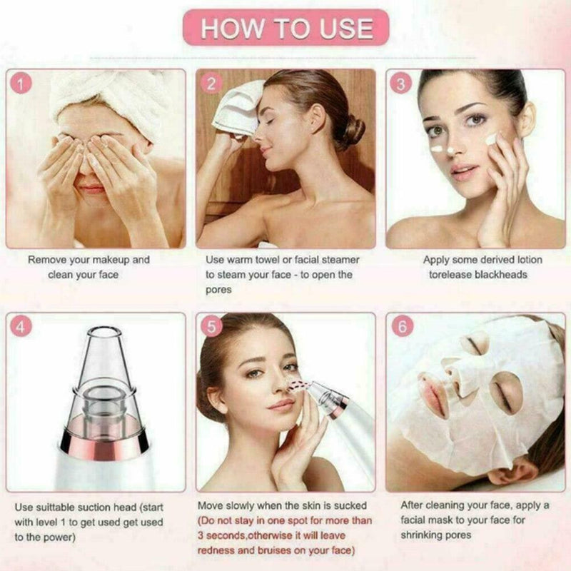 Blackhead Remover Vacuum Extractor Pro Suction Facial Acne Pore Effectiv Cl Q2X4