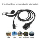 2Pin G-Shape PTT Earpiece Earhook Earphone Headset for Kenwood Retevis BAOFENG