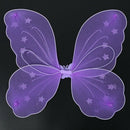 Girls Butterfly Fairy Angel Wings Wand Set Party Fancy Dress Purple