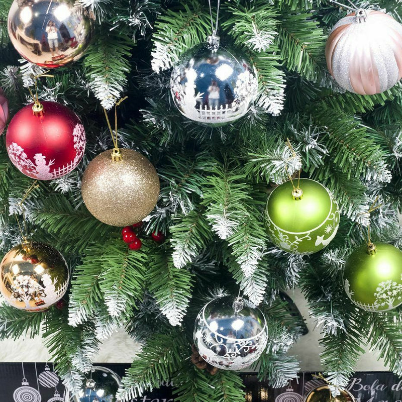 12Pcs Christmas Tree Decor Ball 80Mm Bauble Xmas Party Hanging Ball Christm W4O3