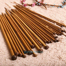 36Pcs 18Sizes Carbonized Bamboo Knitting Needles Single Smooth Crochet Knit Tool